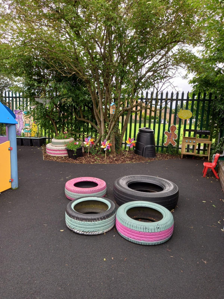 Outside play at Wigmore Under Fives pre-school, Luton