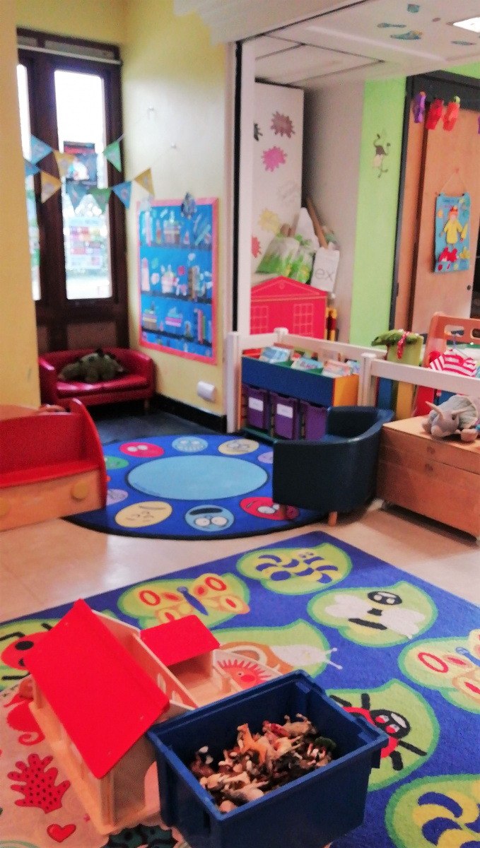 Our cosy book area at Wigmore Under Fives pre-school, Luton