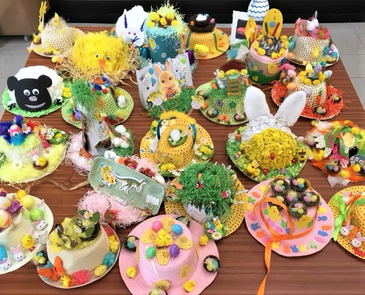 Easter bonnets at Wigmore Under Fives pre-school, Luton